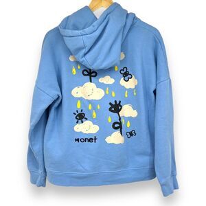 Monet Blue Hoodie with Cloud and Eye Design